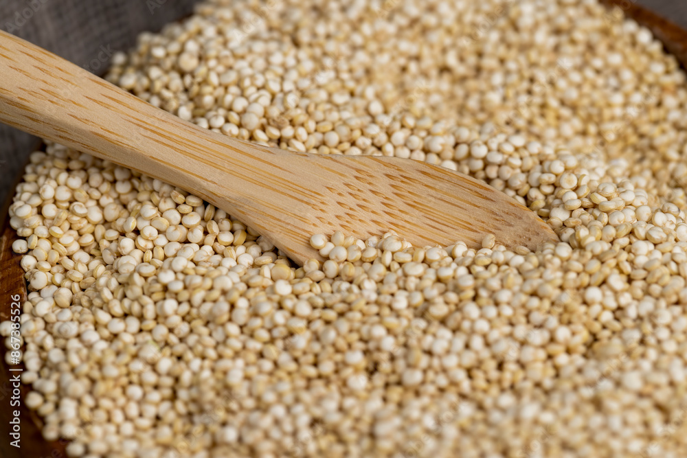 a large amount of quinoa groats during porridge cooking a large amount of quinoa groats during porridge cooking