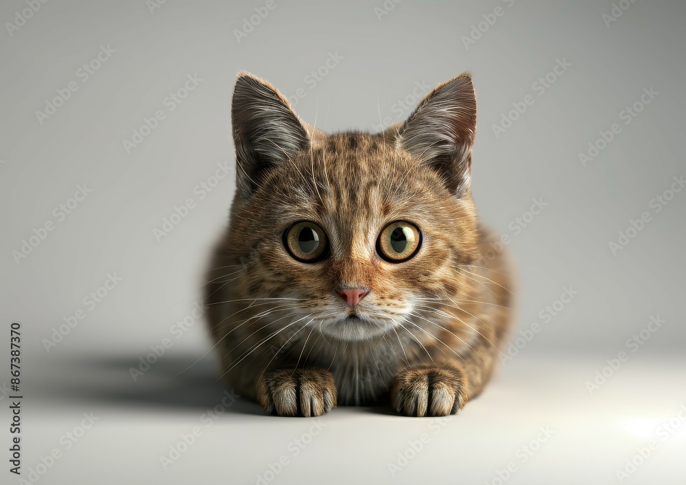 Obraz premium Cat Resting on a White Surface