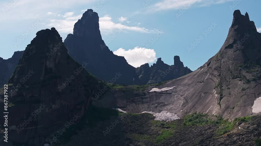 Majestic Mountain Peaks in The Altai Mountains of Siberia Majestic Mountain Peaks in The Altai Mountains of Siberia