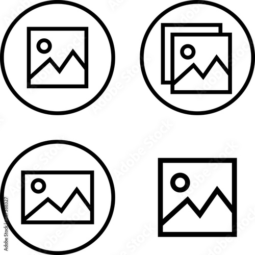 Picture icons set. album vector icon. image gallery icon vector