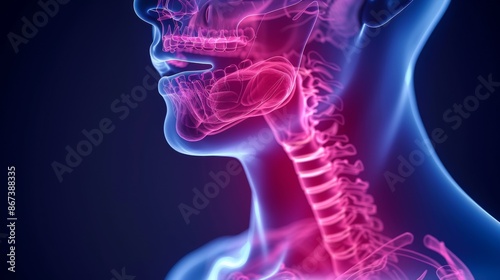 A detailed depiction of the esophageal lining being eroded, showing the intricate textures and effects of the condition. photo