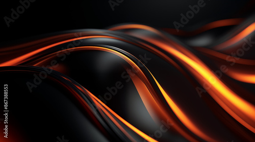 Abstract image in the form of waves with a combination of orange, red and black shades for wallpaper background for advertising or gift wrapping and web design. 