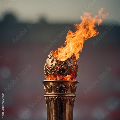 Olympics Torch Flame or Olympic Burning Torch Product Photography