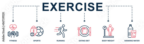 Exercise banner web icon vector illustration concept with icon
