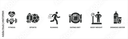Exercise banner web icon vector illustration concept with icon