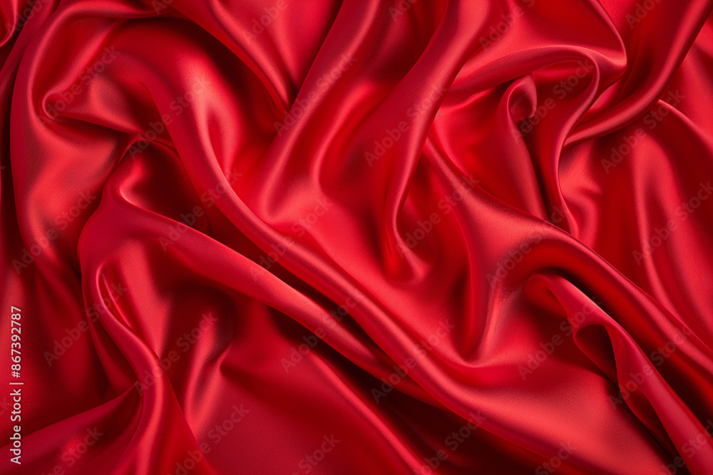 Luxurious of smooth red silk or satin fabric texture background Luxurious of smooth red silk or satin fabric texture background