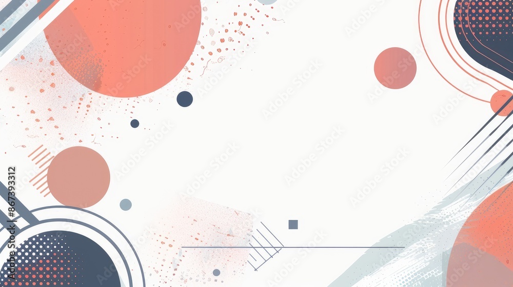 Obraz premium A geometric template with an abstract background, designed with copyspace in a rule of thirds composition, flat design on a white background