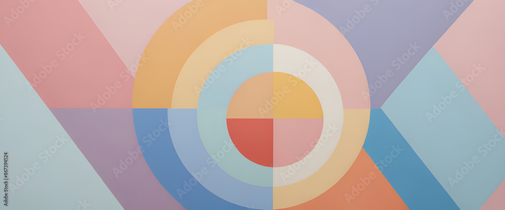 Fototapeta premium illustrazione con elementi geometrici a tema minimalista astratto contemporaneo