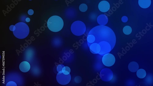 Blue Bokeh Bobbles on Black Background Animation