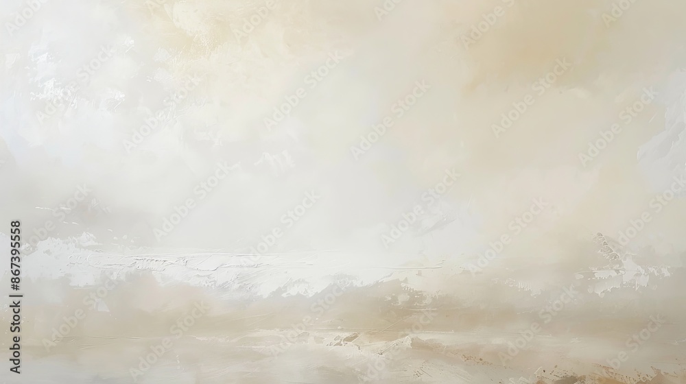 This abstract painting uses soft, muted tones to create a sense of peace and tranquility, evoking the beauty of a misty morning or a hazy sunset This abstract painting uses soft, muted tones to create a sense of peace and tranquility, evoking the beauty of a misty morning or a hazy sunset