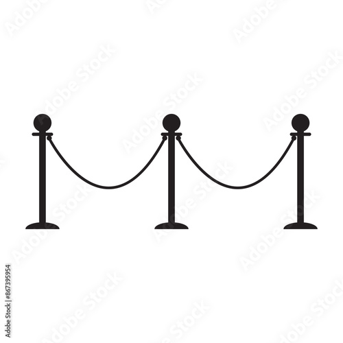 rope barrier vector icon symbol