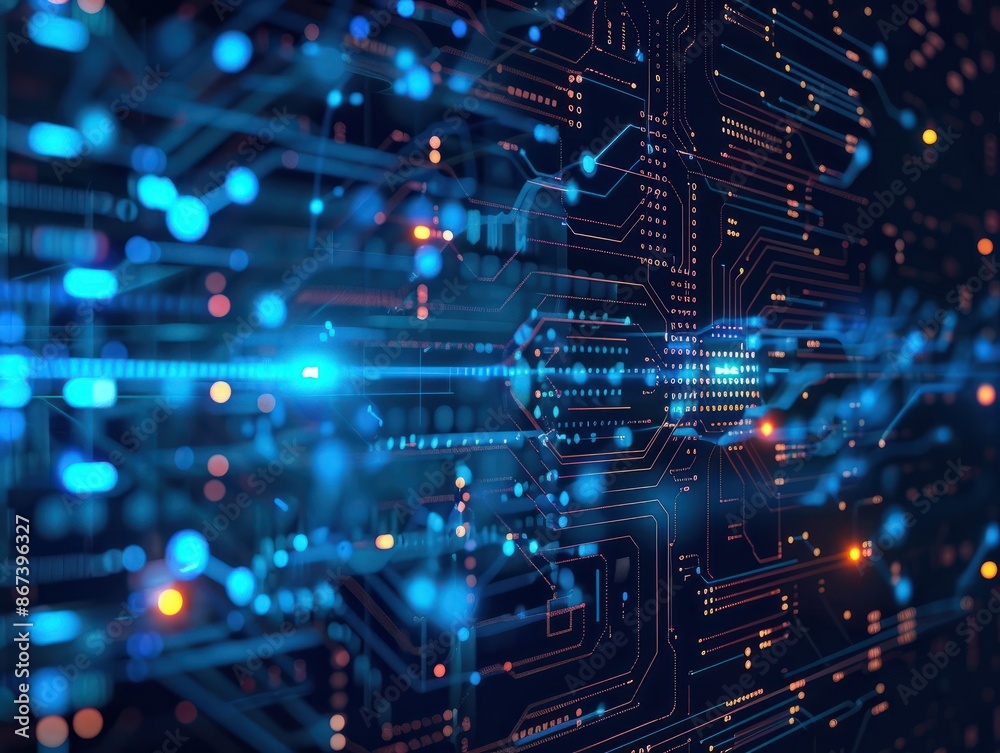 Obraz premium abstract blue technology communication concept.