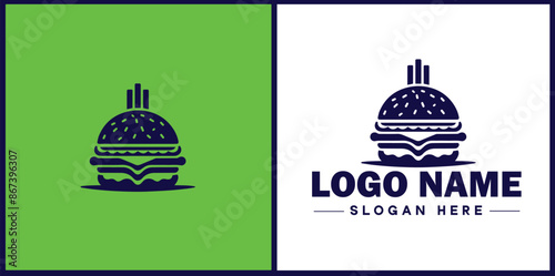 Wallpaper Mural Fast food icon Quick-service food Junk food Takeout flat logo sign symbol editable vector Torontodigital.ca