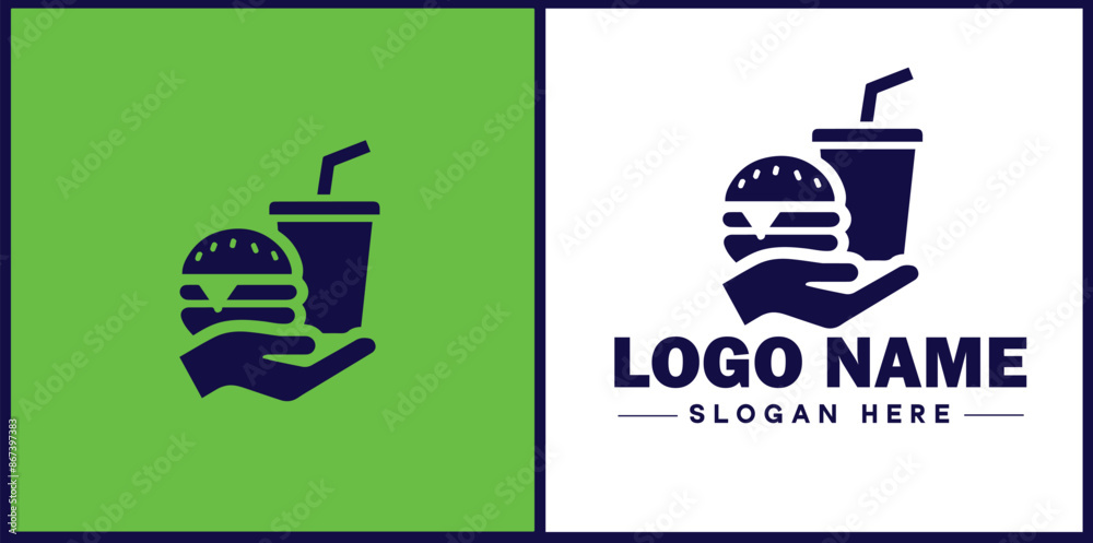 Fast food icon Quick-service food Junk food Takeout flat logo sign symbol editable vector Fast food icon Quick-service food Junk food Takeout flat logo sign symbol editable vector