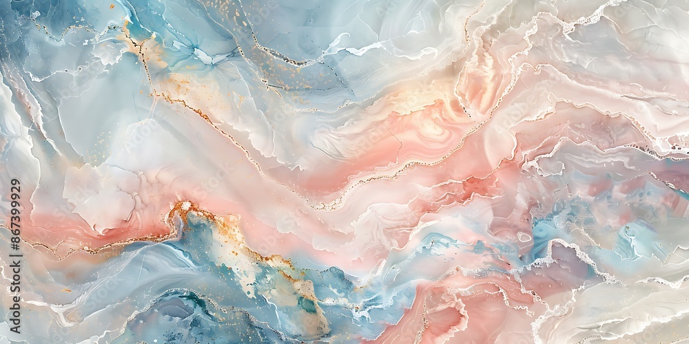 Obraz premium Marble abstract background with gold and blue colors. Liquid marble pattern.