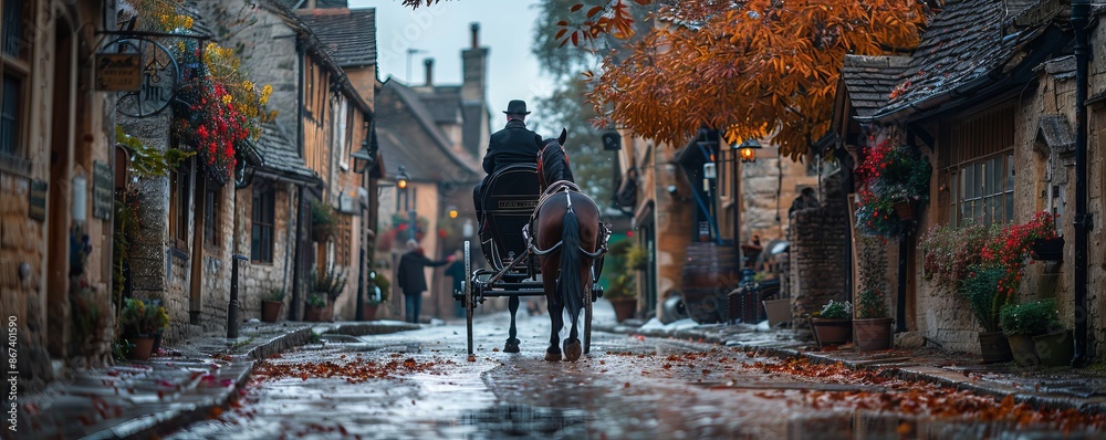 A couple enjoying a romantic horse-drawn carriage ride through a charming old town, taking in the sights and sounds. A couple enjoying a romantic horse-drawn carriage ride through a charming old town, taking in the sights and sounds.