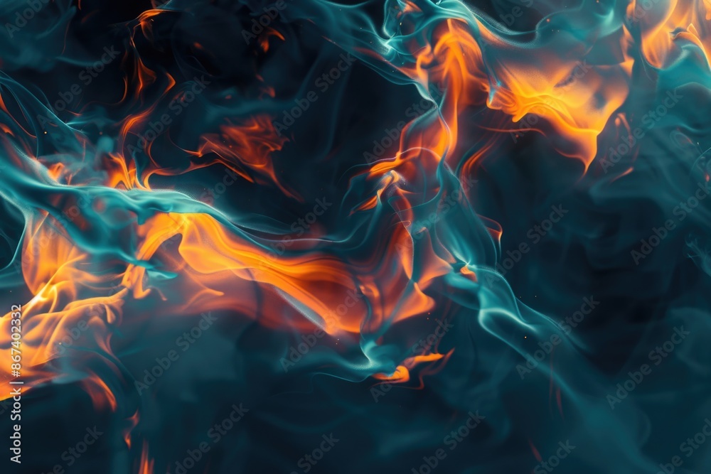 Fototapeta premium A burning flame on a black surface, suitable for use in contexts where a warm glow is needed