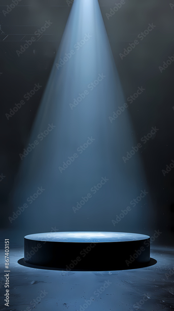 Spotlight illuminated podium