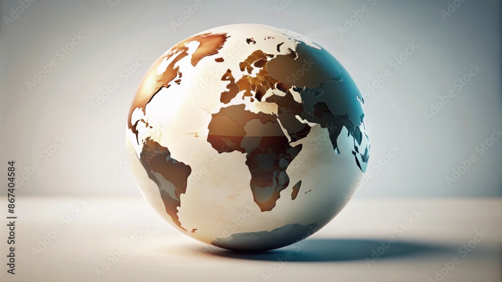 Stylish globe with continents outlined in bold lines on a clean white background with subtle shade gradient effect. Stylish globe with continents outlined in bold lines on a clean white background with subtle shade gradient effect.