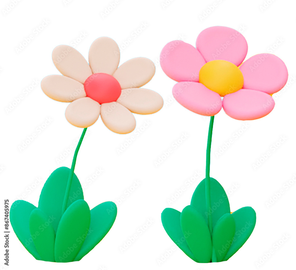 Naklejka premium flowers and hearts