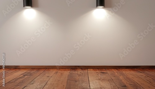 Modern mid century and minimalist interior of living room  empty room   white wall and wood floor  3d render