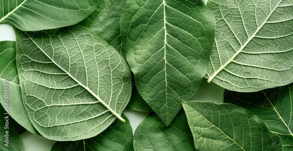  Vivid Green Maple Leaves: Close-up View of Fresh Maple Leaf Bundle