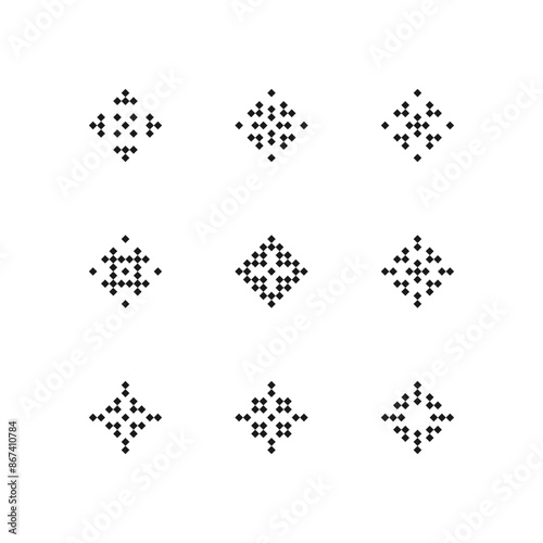 Ethnic ornament, square geometric element. Vector illustration. Slavic traditional ornament.