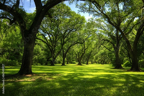 A savannah with trees that have canopies like umbrellas