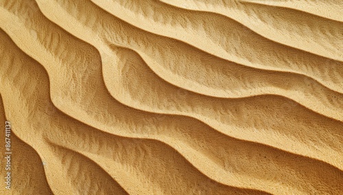  Sand Dune Texture Close-up, Detailed Pattern of Ripples and Dunes