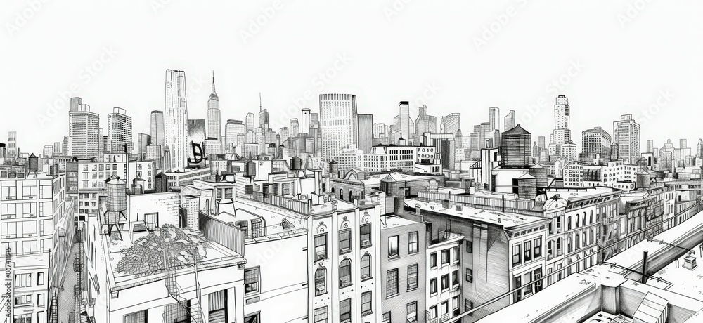 Stylish Aerial View of a City Skyline with Modern Architecture and Urban Vibe Stylish Aerial View of a City Skyline with Modern Architecture and Urban Vibe