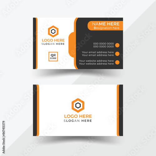Modern Business Card - Creative and Clean Business Card. Double-sided creative business card template. Portrait and landscape orientation. Horizontal and vertical layout. Vector illustration.
