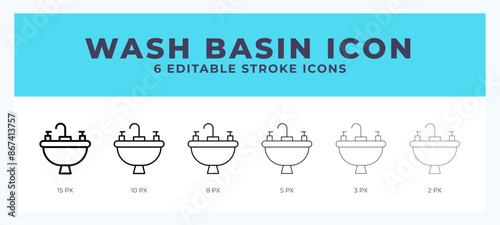 Wash basin line icon. High quality icon symbol for web design. App