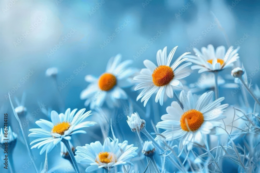 Pure Blue Sky Daisy Field Photograph Pure Blue Sky Daisy Field Photograph