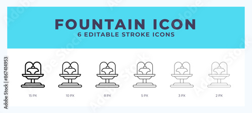Fountain icon with different stroke. Vector illustration.