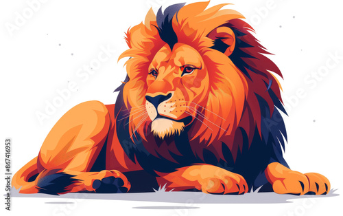 Graphic, watercolor, drawing, painting, design, logo, lion on a white and transparent background.
