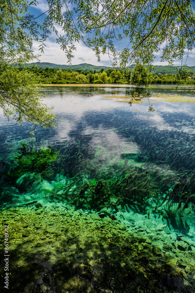 Obraz premium Posta Fibreno lake nature reserve, Frosinone, Italy