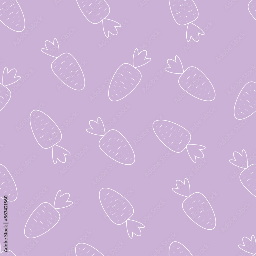 Carrot icon seamless pattern on purple background. Carrot icon seamless pattern on purple background.