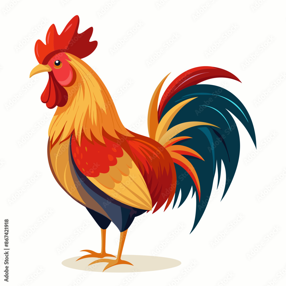 Fototapeta premium rooster side view full body realistic