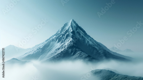 Wallpaper Mural A majestic mountain peak covered by thick haze Torontodigital.ca