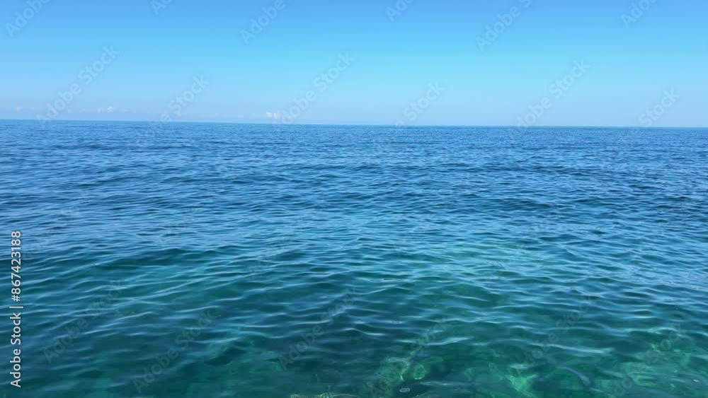 Ocean water and clear blue sky. Ocean water and clear blue sky.