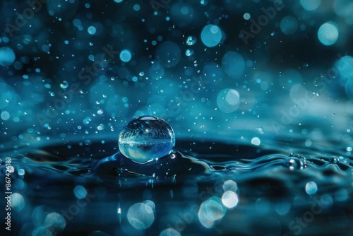  Drops of Rainfall on a Glossy Surface under Soft Focus Lighting