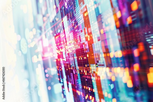 Vibrant, pixelated shapes merge and evolve, representing the ever-changing landscape of innovation.