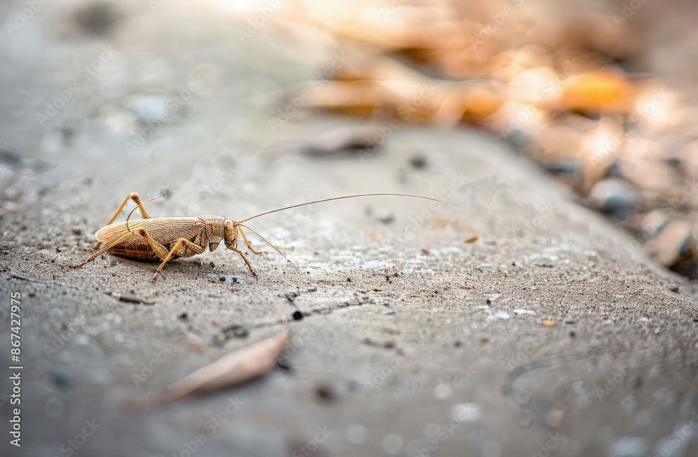 Close-Up of a Brown Roach on Concrete Close-Up of a Brown Roach on Concrete
