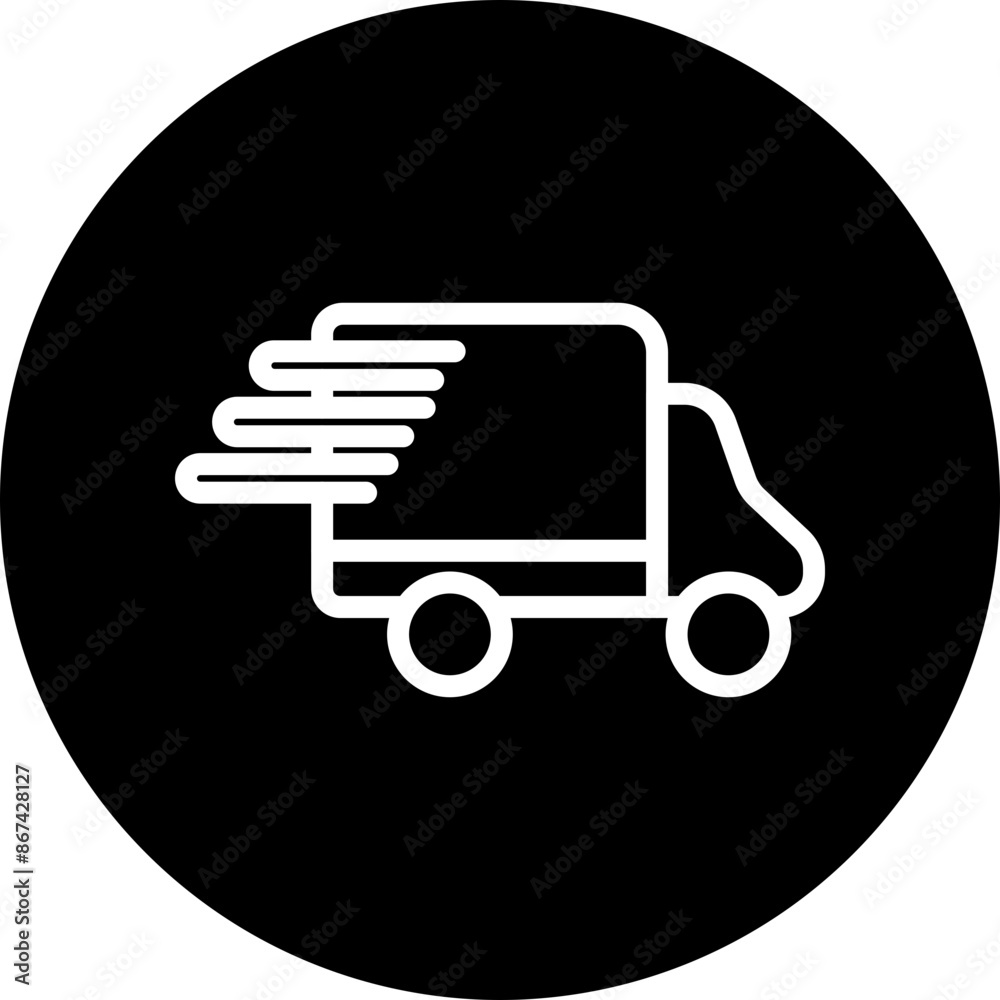 Shipment Vector Line White Circle Black Shipment Vector Line White Circle Black
