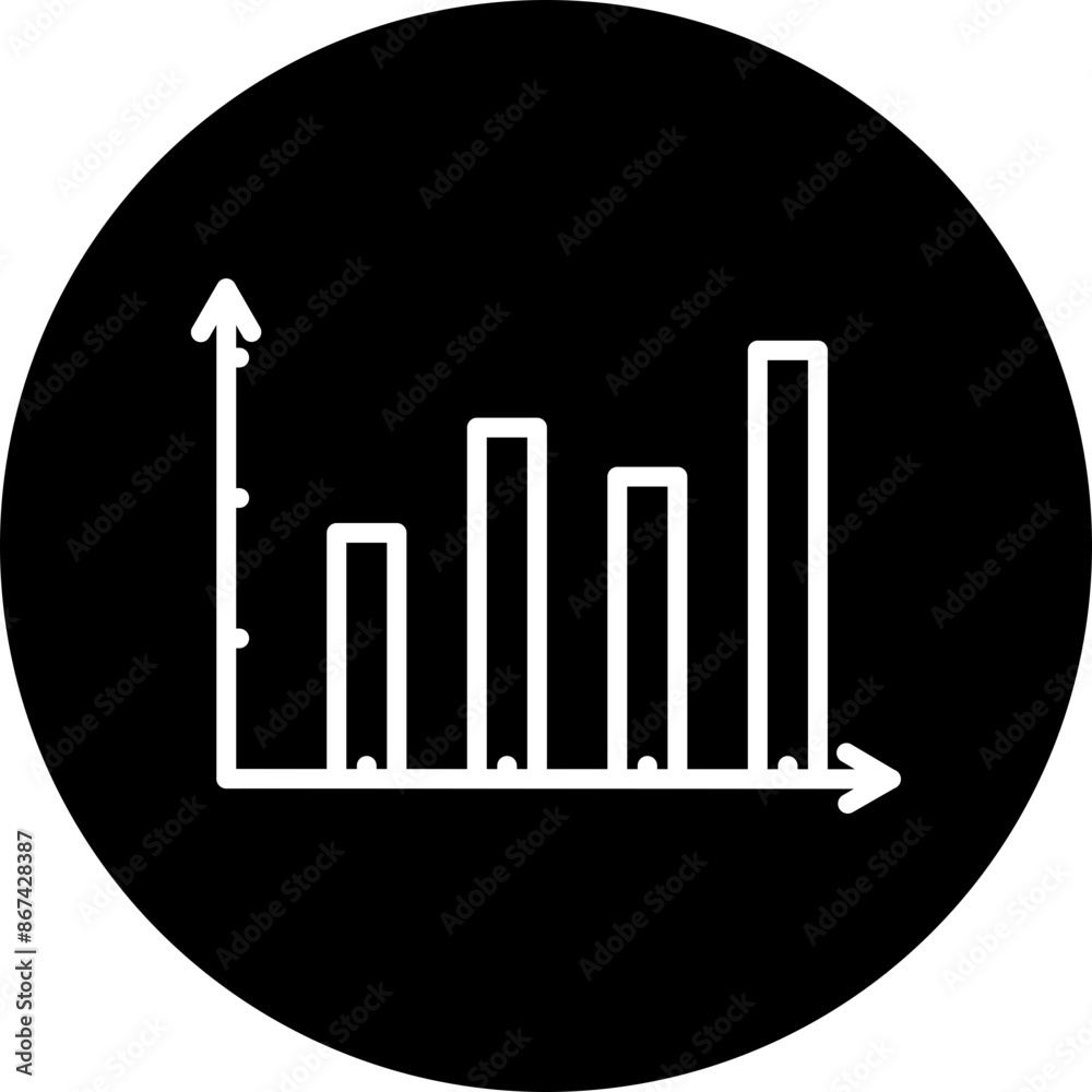 Bar Chart Vector Line White Circle Black Bar Chart Vector Line White Circle Black