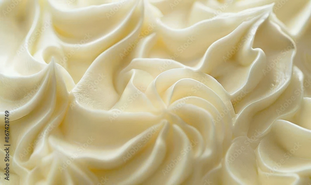 Elegant Vanilla Frosting Swirl Pattern on a Cake Elegant Vanilla Frosting Swirl Pattern on a Cake