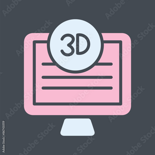 3D Quality Screen Vector Icon