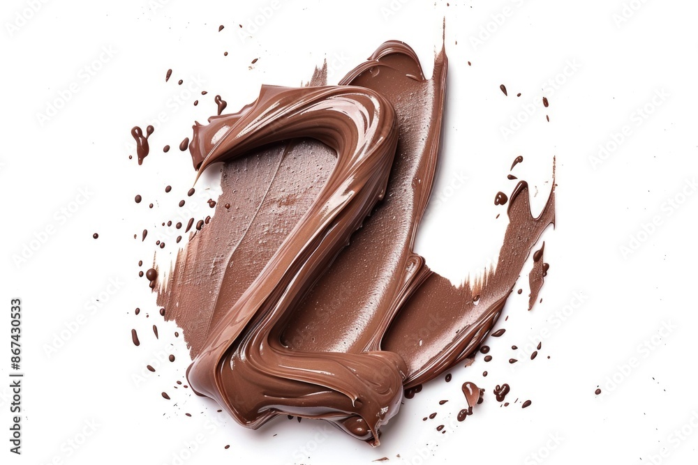 Fototapeta premium A piece of chocolate that has been melted
