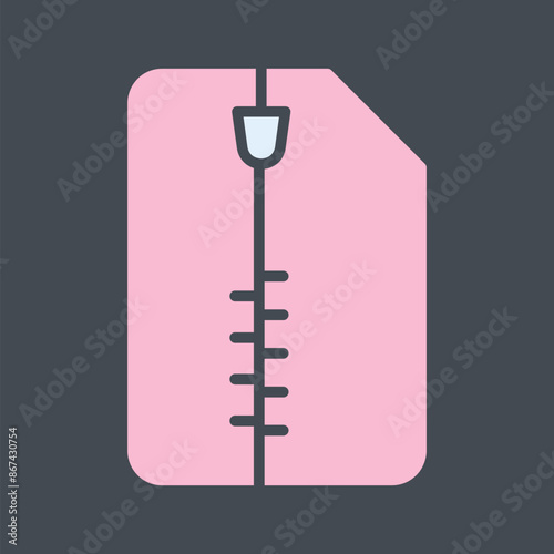 Zipped Document Vector Icon