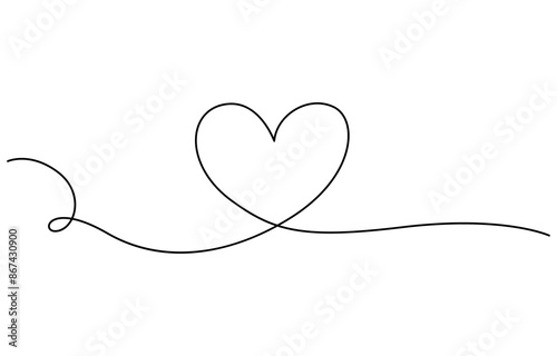 Abstract hearts as continuous line drawing on white as background, A red heart shape. Herz Psalm 23, simple heart illustration, A romantic and simple image. A diagram of a heart on a white background.